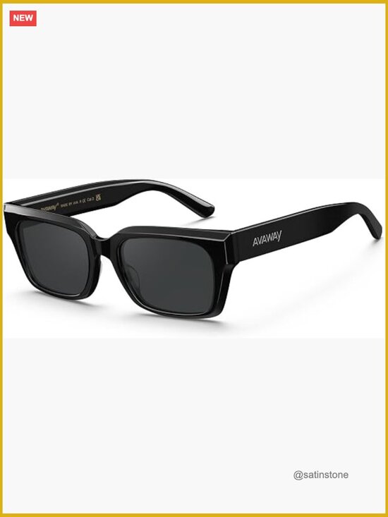 Chunky Rectangle Polarized Sunglasses, UV400 Protection, Oversized Acetate main image 4